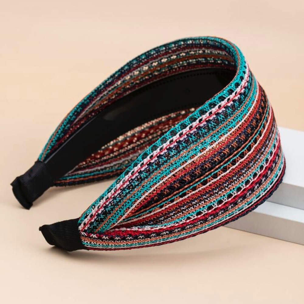 Boho Wide Color Block Headband